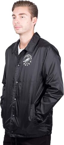 Ultra Game NFL Mens Nylon Waterproof Windproof Coachs Jacket in Saudi Arabia