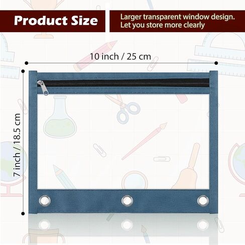 LINCIA 36 PACK PENCIL POCNES FOR 3 RING BINDER مع أكياس قلم رصاص السوستة السوستة ، 6 ألوان ، علبة قلم رصاص مع نافذة صافية مزدوجة على الوجهين للوازم المكتبي (المعكرونات) in Kuwait