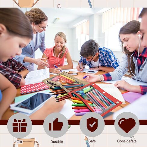 LINCIA 36 PACK PENCIL POCNES FOR 3 RING BINDER مع أكياس قلم رصاص السوستة السوستة ، 6 ألوان ، علبة قلم رصاص مع نافذة صافية مزدوجة على الوجهين للوازم المكتبي (المعكرونات) in Kuwait