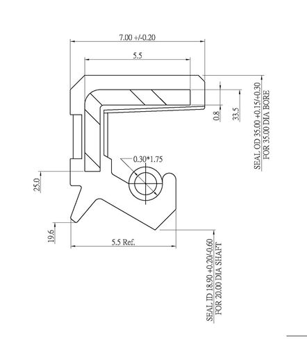 EAI 20mm x 35mm x 7mm FPM/FKM TC Double Lip w/Stainless Steel Spring Oil Seal. Comp. /w Viton Shaft Seal in Saudi Arabia