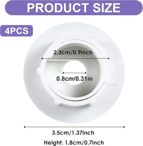 4Pcs Wall Cable Pass Through Grommet, 1'' Plastic Cable Feed Through Bushing, Compatible Wall Hole Cable Routing Kit, Cords Hole Covers Wall Bushing Grommet for Cables Wires Furniture (White) in Kuwait