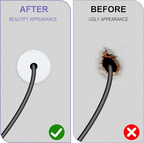 4Pcs Wall Cable Pass Through Grommet, 1'' Plastic Cable Feed Through Bushing, Compatible Wall Hole Cable Routing Kit, Cords Hole Covers Wall Bushing Grommet for Cables Wires Furniture (White) in Kuwait