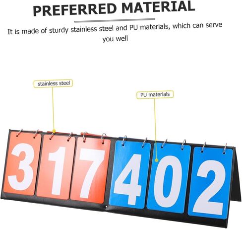 Multi-Function Tabletop Scoreboard Flipper 6-Character Portable Score Board for Basketball Football and Volleyball Games Foldable Design for Sports Competitions in Saudi Arabia