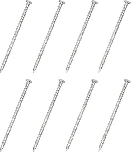 UXCELL 12PCS مسامير سور ، 5 بوصة 304 الفولاذ المقاوم للصدأ دوامة سطح السفينة دوامة سترال سترال سترال لإصلاح الأرضية الخشبية ، الفضة in Saudi Arabia