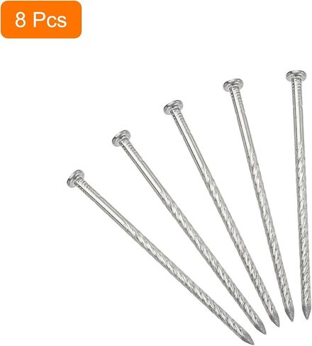 UXCELL 12PCS مسامير سور ، 5 بوصة 304 الفولاذ المقاوم للصدأ دوامة سطح السفينة دوامة سترال سترال سترال لإصلاح الأرضية الخشبية ، الفضة in Saudi Arabia