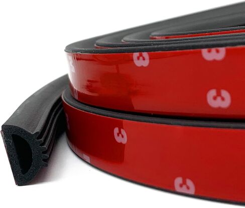 D Shape Rubber Weather Stripping, Self-Adhesive EPDM Rubber Seal Strip Gasket for Automotive, RV Slide Out Seal, Marine, Garage Doors/Window and More - 0.75" Width, 0.425" Height - 20FT in Kuwait