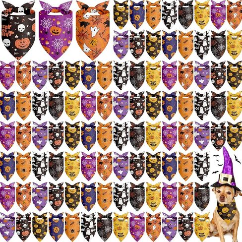 100 PCS Fruit Dog Bandanas Bulk Summer Bandanas for Dogs Hawaiian Soft Pibs Divable Triangle Dickfor for Medium Mediance كبيرة الأليف in Saudi Arabia