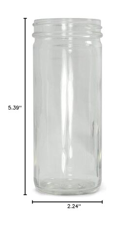 GLA-00866 Clear Glass Round 16oz Tall Straight Sided Jar, with 63-400 Neck Finish (Case of 12) in Kuwait