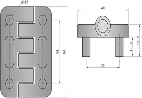 SK2-016 Industrial Design Style Exposed Butt Hinge Zinc Alloy/Stainless Steel 1Pcs in Saudi Arabia