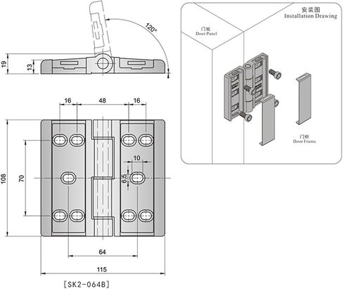 SK2-064B غطاء صغير صناعي على مؤخرة الفولاذ المقاوم للصدأ مفصلي 1pcs in Kuwait