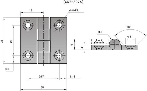 SK2-8076X Stainless Steel 316 Subway Door Butt Hinges Machinery Hinges 1Pcs in Saudi Arabia