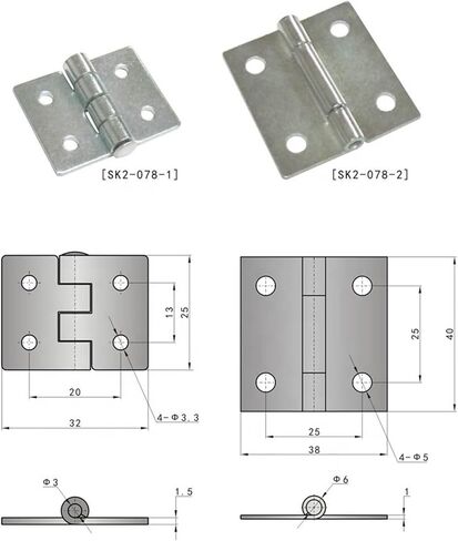 SK2-078 Door Hinge Industrial Boat Mepla Cabinet Butt Hinge 1Pcs in Saudi Arabia