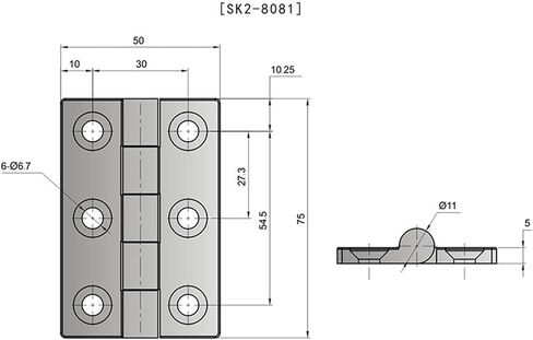 SK2-8081 180 Degrees Stainless Steel and Machinery Heavy Duty Door Butt Hinges 1Pcs in Saudi Arabia