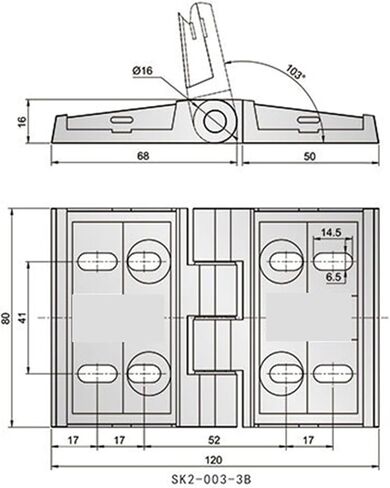 SK2-003-3B Oven Case Testing Box Stainless Steel Heavy Duty Butt Hinge Modern Design Exposed Type Door Hinge 1Pcs in Kuwait