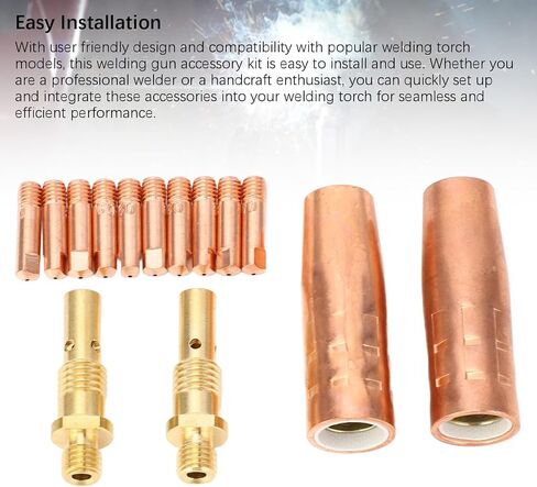 Welding Gas Nozzles 14PCS Set Welding Accessory Kit 10PCS Electrode 2PCS 1/2in Gas Nozzles and 2PCS 35-50 Gas Diffuser for Magnum 100L in Saudi Arabia