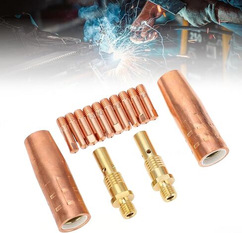 Welding Gas Nozzles 14PCS Set Welding Accessory Kit 10PCS Electrode 2PCS 1/2in Gas Nozzles and 2PCS 35-50 Gas Diffuser for Magnum 100L in Saudi Arabia