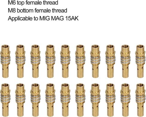 20Pcs Welding Torch Nozzle Tip Holder Gas Diffuser for MIG MAG Guns Female Thread 15AK Made of Brass Highly High Temp Excellent Conductivity Easy Installation 42mm Length in Saudi Arabia