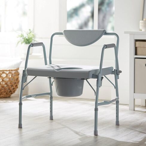 كرسي McKesson Heavy-Duty Commode Corsh مع 12 QT دلو ، 1000 رطل من الوزن ، 23 1/4 في عرض المقعد ، 1 عدد in Saudi Arabia