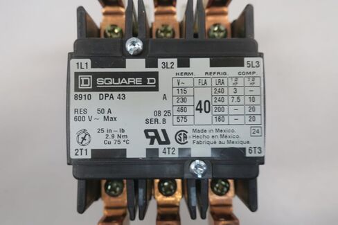 Square D 8910DPA43V02 الموصل 40A 120V-AC 20HP SER B D585396 in Saudi Arabia