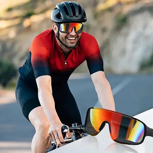 6 Pack Sports Sunglasses for Men and Women, UV400 Protection, Lightweight & Non-Slip for Cycling Sunglasses, Golfing Running Volleyball Hiking Outdoor Sports Family in Saudi Arabia