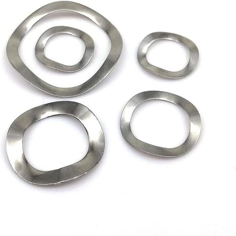 Wave Crinkle Spring Washers, 50pcs M3 M4 M5 M6 M8 M10 M12 M16 M19 M21 M25 304 Stainless Steel Three Wave Type Spring Washer Gasket for Bearing Shafts(M4x8x0.3mm) in Saudi Arabia