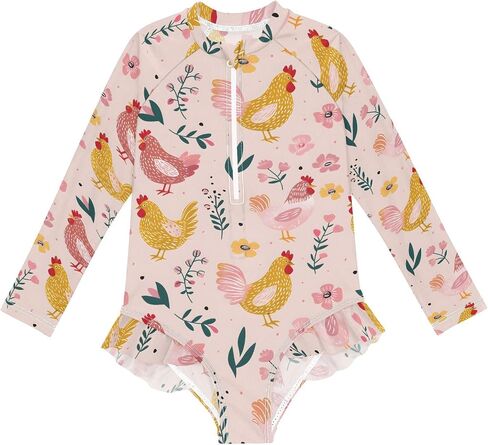 Alaza Toddler Swimsuit Girl Suit Washwear Rash Guard Dickens Pink Long Long 3T in Saudi Arabia