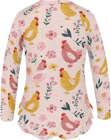 Alaza Toddler Swimsuit Girl Suit Washwear Rash Guard Dickens Pink Long Long 3T in Saudi Arabia