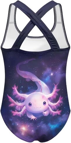 WELLFLYHOM Girls Bathing Suits Size 5-14 One Piece Cross Back Swimsuit Sleeveless Full Coverage Swimwear for Beach Swimming in Saudi Arabia
