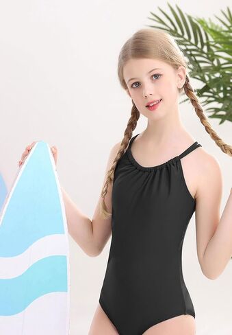 Zando Girls One Piece Swimsuit for Girl Kids 8-14 Years Old Cross Backless Swim Suit UPF 50 Swimwear Bathing Suit in Saudi Arabia