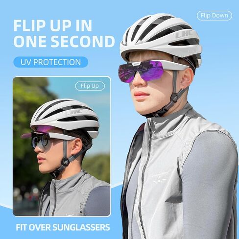Polarized Sunglasses over Prescription Glasses Flip up Sports Sunglasses for Men Women Oversized UV Protection Shades in Kuwait