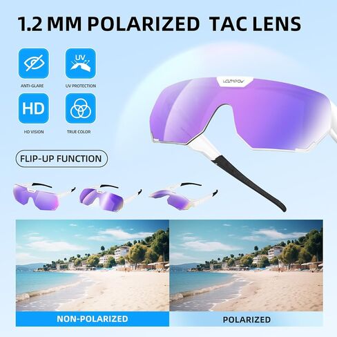 Polarized Sunglasses over Prescription Glasses Flip up Sports Sunglasses for Men Women Oversized UV Protection Shades in Kuwait