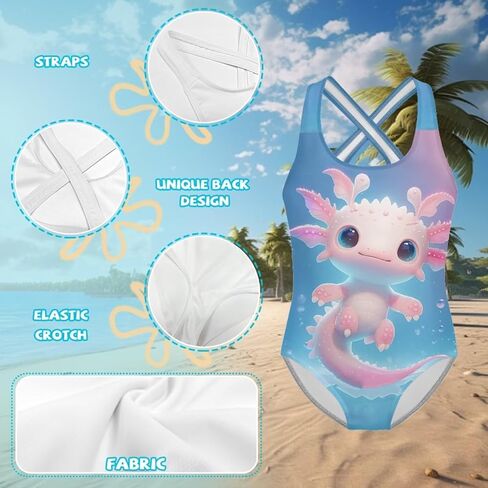 WELLFLYHOM Girls Bathing Suits Size 5-14 One Piece Cross Back Swimsuit Sleeveless Full Coverage Swimwear for Beach Swimming in Saudi Arabia