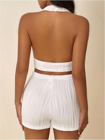 الملابس المكونة من القطاعين للسيدات مثيرة مثيرة مقطوعة من أعلى الرسن والسرات القصيرة in Kuwait