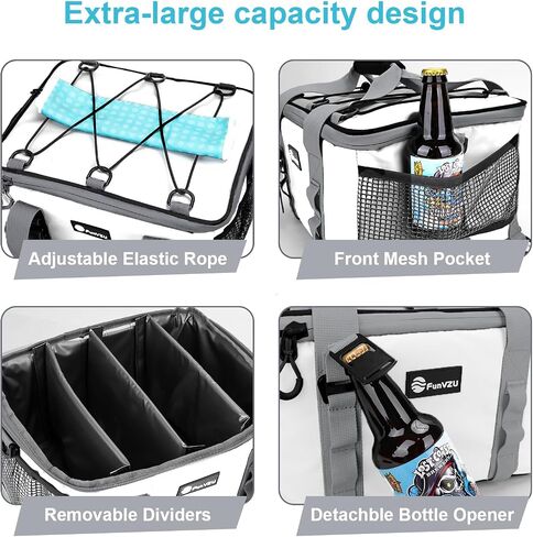 Paddle Board Cooler, Waterproof SUP Cooler Bag with TPU Zipper, Durable PVC Material, 26L Capacity Fits 42 Cans, Paddle Board Accessories for Stand-Up Paddleboard, Beach, Camping, Kayaking in Kuwait