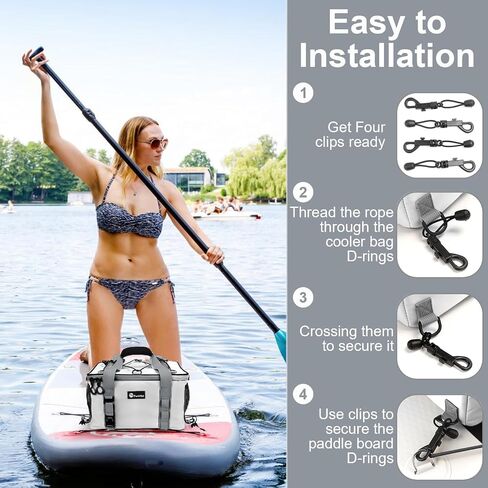 Paddle Board Cooler, Waterproof SUP Cooler Bag with TPU Zipper, Durable PVC Material, 26L Capacity Fits 42 Cans, Paddle Board Accessories for Stand-Up Paddleboard, Beach, Camping, Kayaking in Kuwait