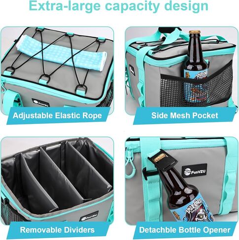 Paddle Board Cooler, Waterproof SUP Cooler Bag with TPU Zipper, Durable PVC Material, 26L Capacity Fits 42 Cans, Paddle Board Accessories for Stand-Up Paddleboard, Beach, Camping, Kayaking in Kuwait