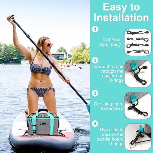Paddle Board Cooler, Waterproof SUP Cooler Bag with TPU Zipper, Durable PVC Material, 26L Capacity Fits 42 Cans, Paddle Board Accessories for Stand-Up Paddleboard, Beach, Camping, Kayaking in Kuwait