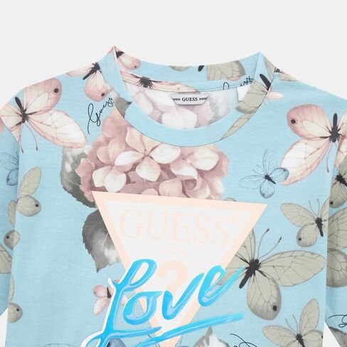 GUESS Girls' Eco Short Sleeve All Over Print T-Shirt in Saudi Arabia