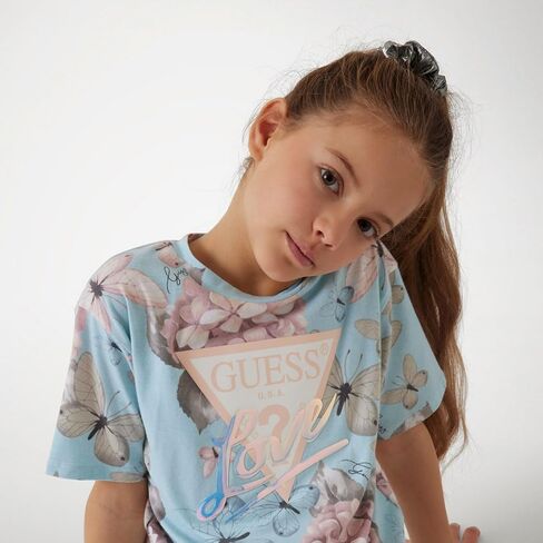GUESS Girls' Eco Short Sleeve All Over Print T-Shirt in Saudi Arabia