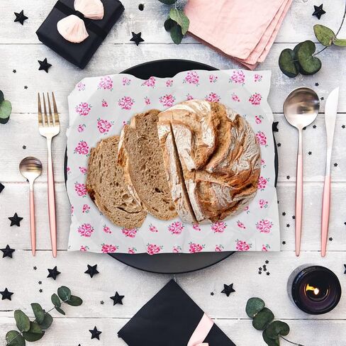 150 PCS Floral Wax Food Food Paper Strobling Waterproof Leaves for Burger Sandwich Bakery Linerful Colorful Liners for Picnic Party Barty Kitchen Supplies 9.8x8.4 (نمط الفراولة) in Saudi Arabia