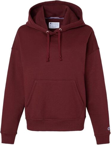 Champion Womens Powerblend Hooded Sweatshirt, L, Maroon in Saudi Arabia
