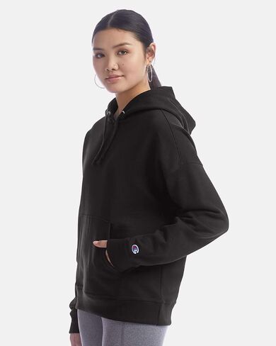 Champion Womens Powerblend Hooded Sweatshirt, L, Maroon in Saudi Arabia