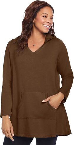 Woman Within Plus Size Pocket Hoodie Sweatshirt in Saudi Arabia
