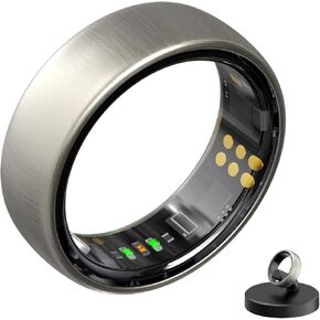 Smart Ring - AI Health Tracker with Sleep, Stress, Fitness, Heart Rate Monitoring Smart Ring for Men & Women. No Subscription, Android & iOS Compatible (Silver, Size 7) in Saudi Arabia