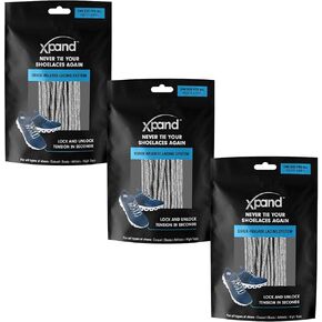 XPAND Round No Tie Tie -Tie - نظام وضع المرنة - مقاس واحد يناسب جميع البالغين وأحذية الأطفال (حزمة 3) in Kuwait