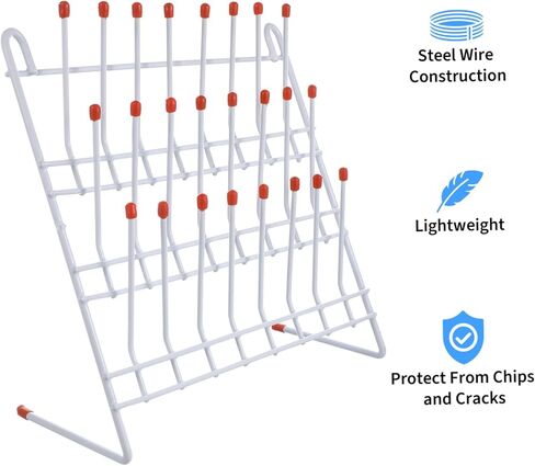 أنبوب تجفيف أنبوب المختبر المكون من 24 موقعًا ، حامل تجفيف ، حامل تجفيف قوي للتجفيف للزجاجات ومعدات المختبر in Kuwait