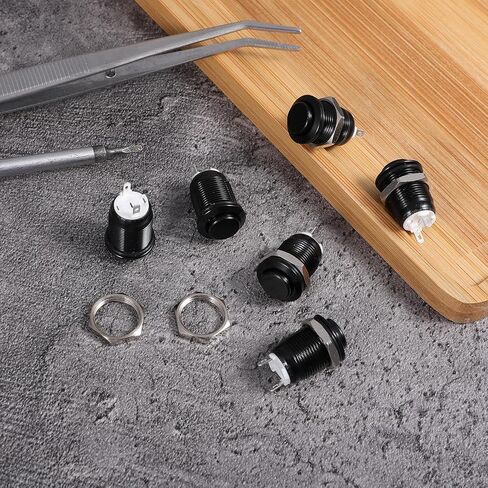6 Pcs Momentary Push Button Switch 12V Metal Waterproof Momentary Switch 12mm 1/2'' Round Power Button for RV Truck Boat Marine 2 Pin Push ON in Saudi Arabia