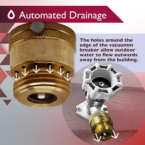 Vacuum Breaker 3/4 Inch Solid Brass Hose Bib Backflow Preventer for Garden Spigot RV in Kuwait