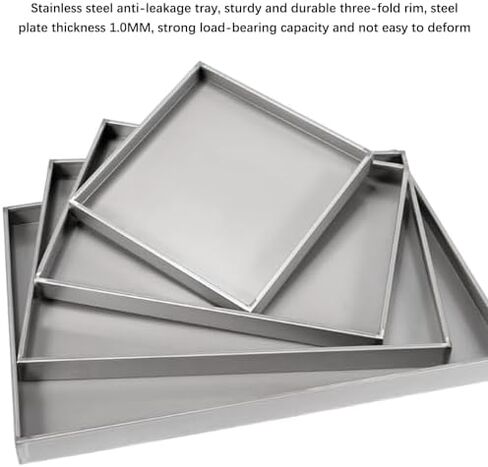 Leakproof Stainless Steel Oil Tank Spill Tray, Rectangular Drain Pan for Oil Change, Kitchen & Garage Spill Containment, 23.62"x15.75"x1" Drainage Platform, Durable & Easy to Clean in Saudi Arabia