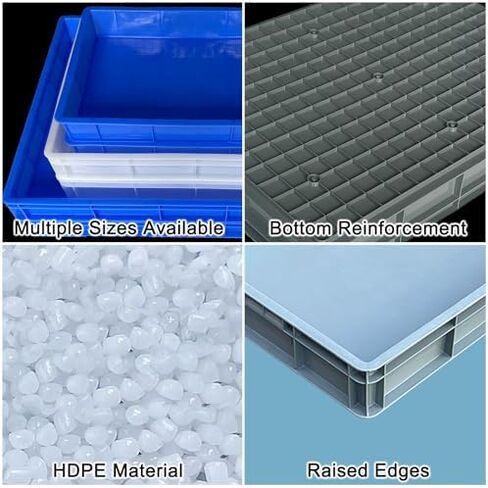 Versatile Drip Tray for Plants & Pets - Stackable Plastic Oil Drain Pan, One-Piece Molding, Large Storage Solution (Blue, 96x46x11cm / 38x18x4in) in Saudi Arabia
